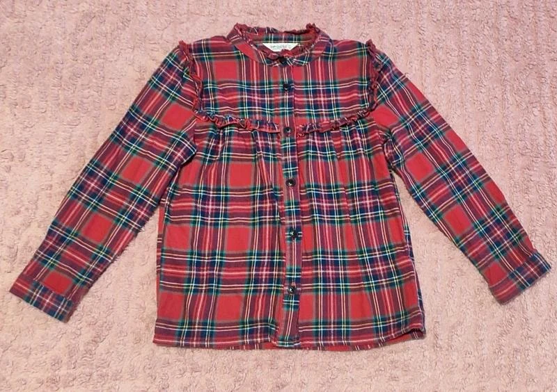 Camisa xadrez para menina 116 cm